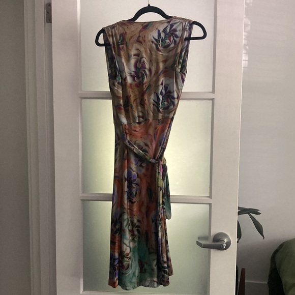 ETRO Y2K vintage rose abstract floral wrap dress, size 40 - Picture 12 of 16